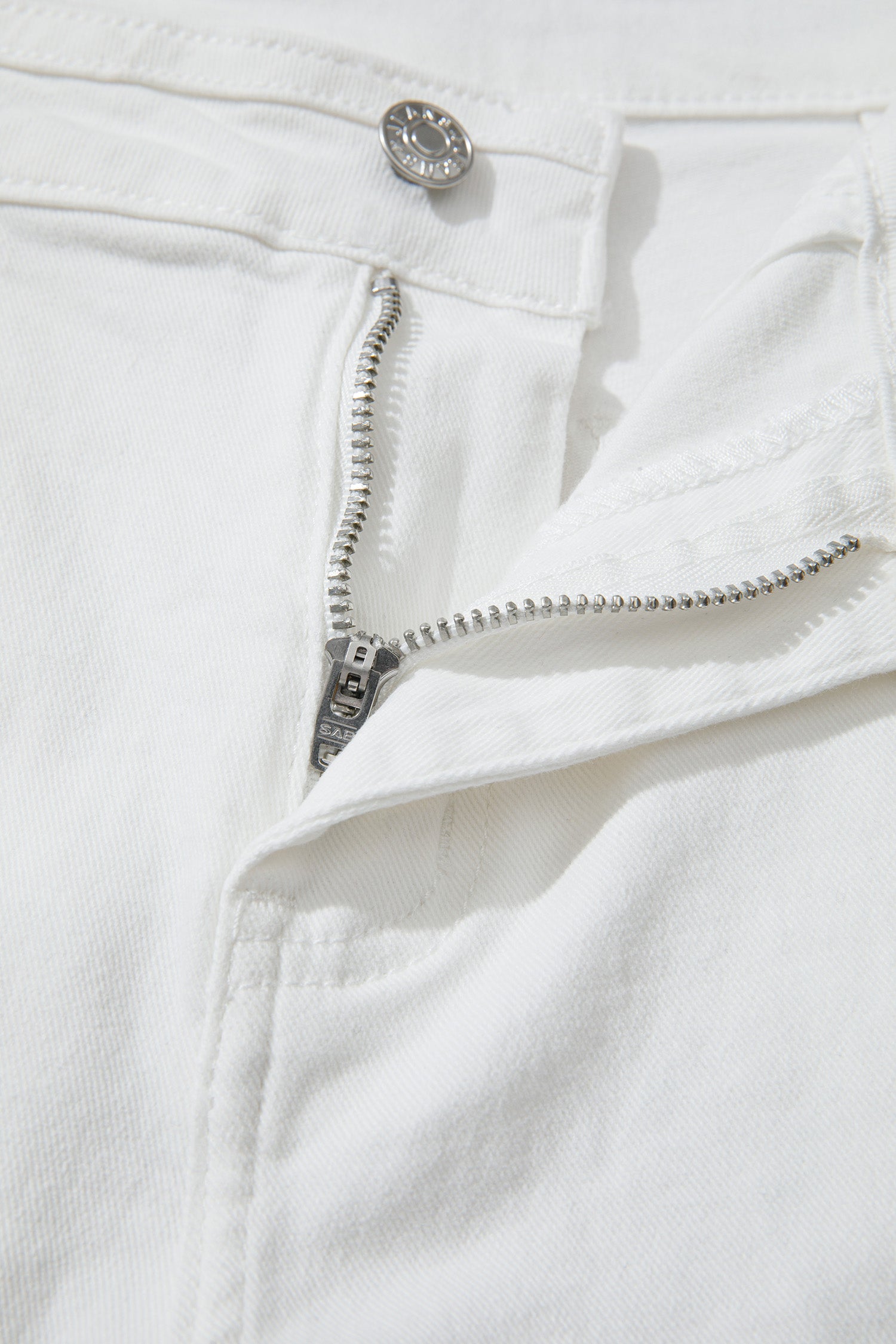 Jean blanc uni — Coupe jambes larges & taille mi-haute