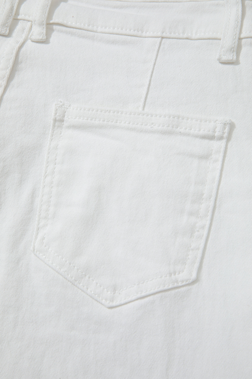 Jean blanc uni — Coupe jambes larges & taille mi-haute