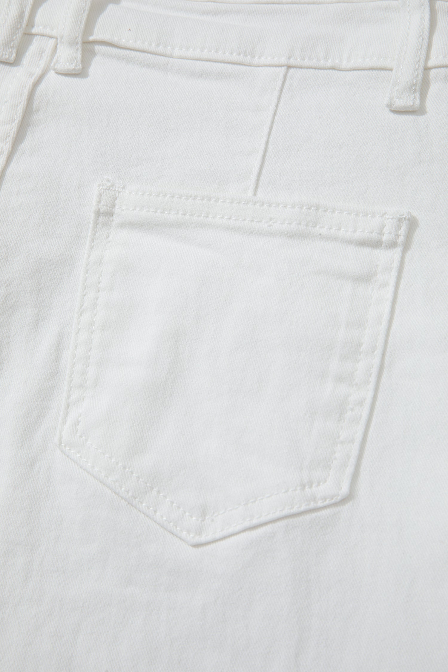 Jean blanc uni — Coupe jambes larges & taille mi-haute