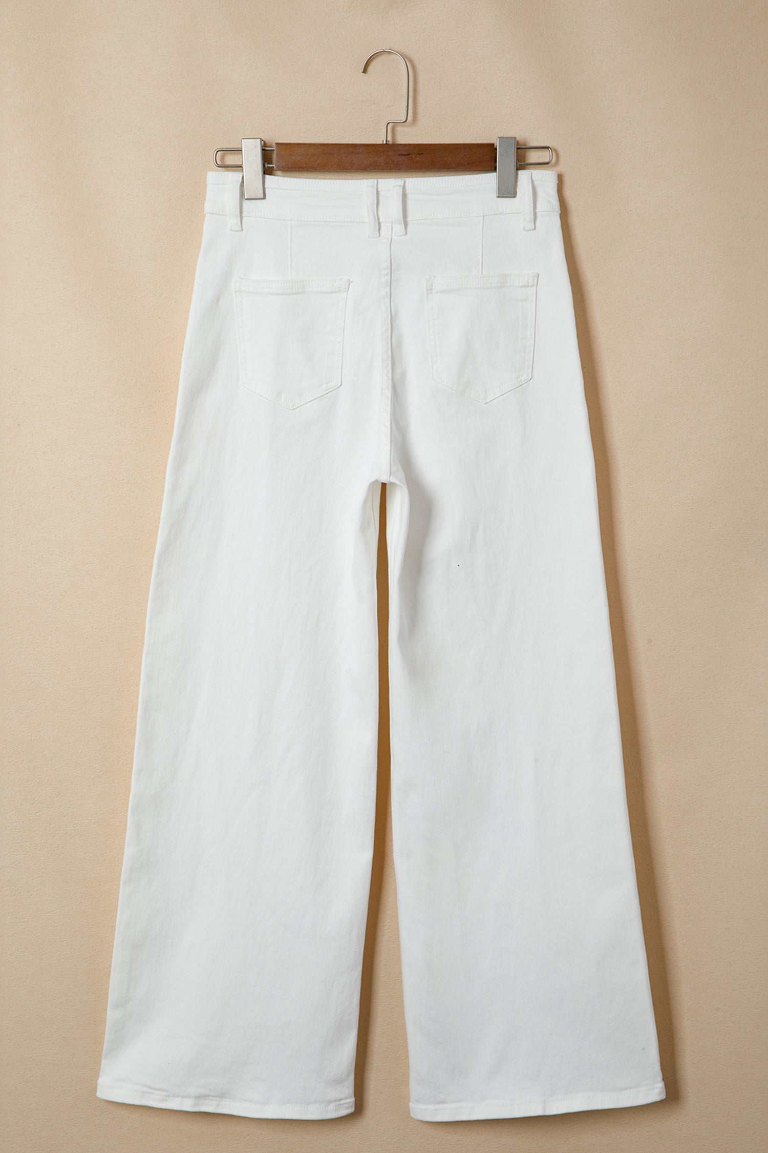 Jean blanc uni — Coupe jambes larges & taille mi-haute