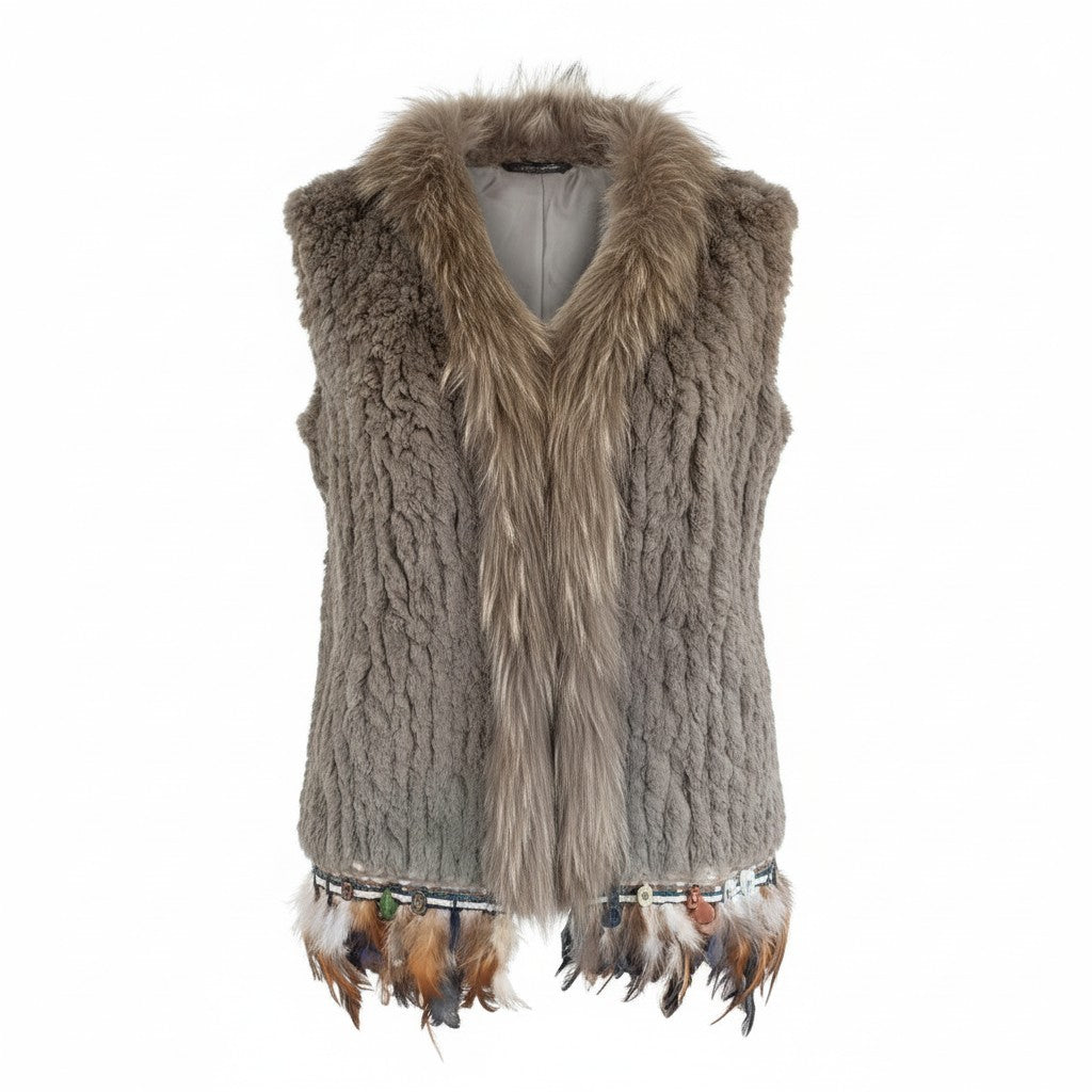 Gilet sans manches en fourrure naturelle - M - Très bon état