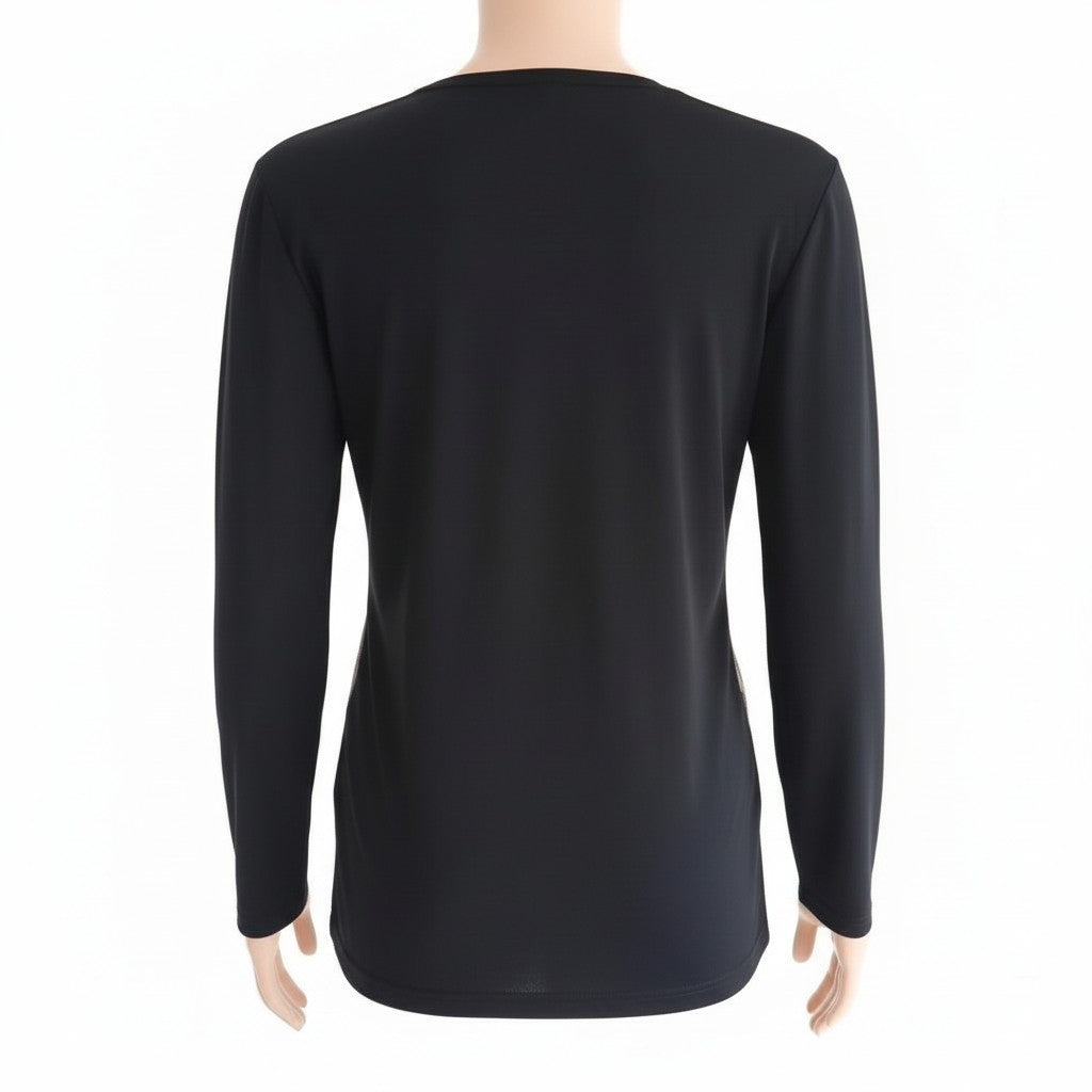 Jolie blouse manches longues Franck Anna taille M - noir imprimée multicolore