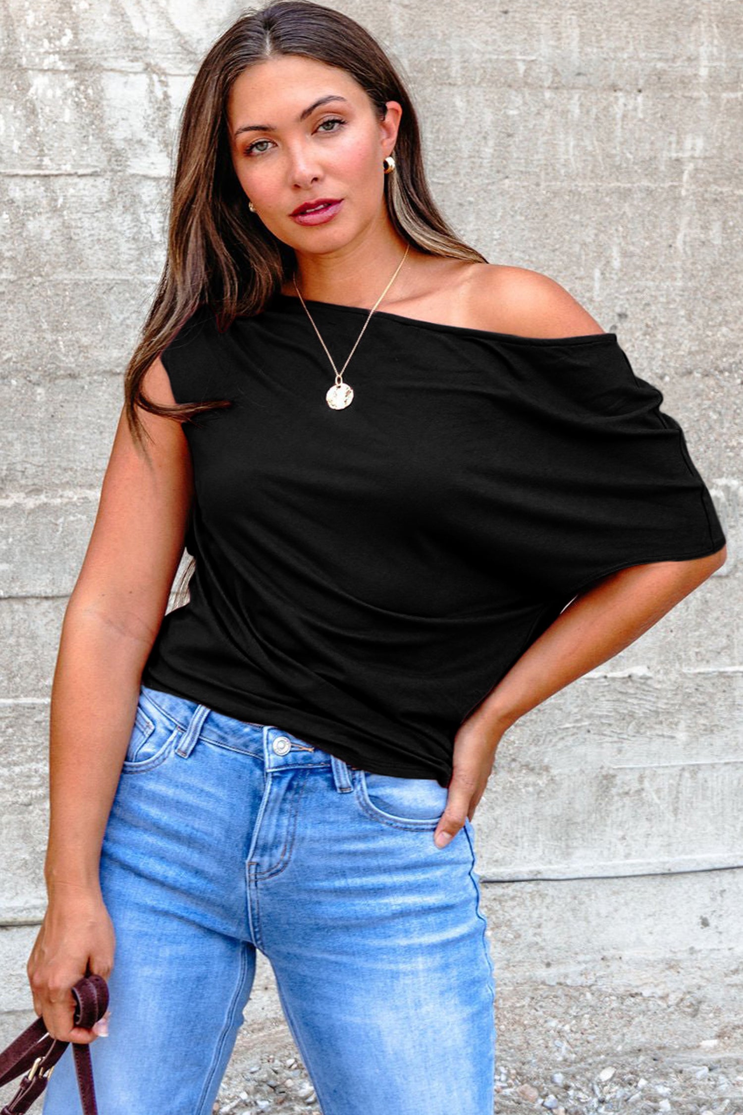 Top Grande Taille Col Asymétrique — 5 Coloris
