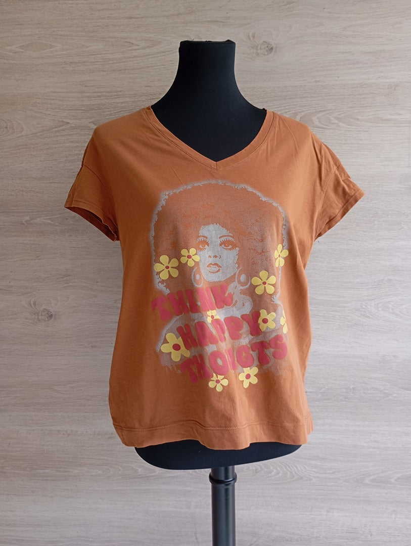 T-shirt manches courtes - Johanna Paris - Taille unique - Marron - Très bon état