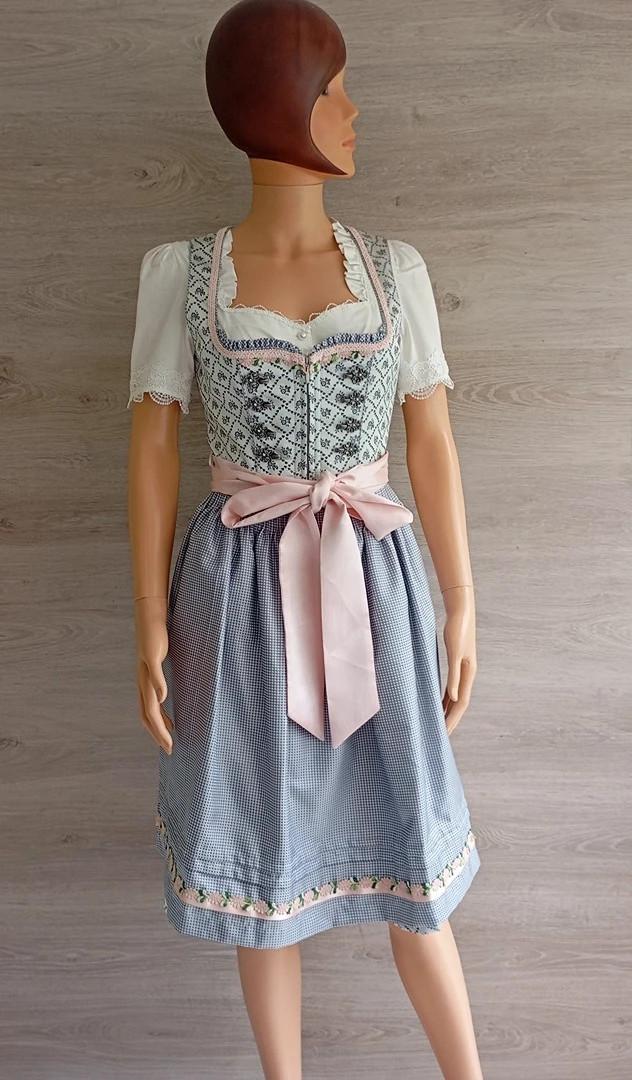 Dirndl - tenue traditionnel femme Krüger taille Xs grise et rose costume robe