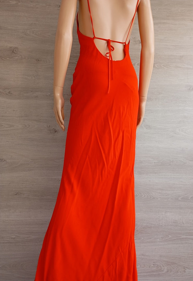 Magnifique robe longue dos nu Asos taille 32 - Rouge - neuve - 100% viscose