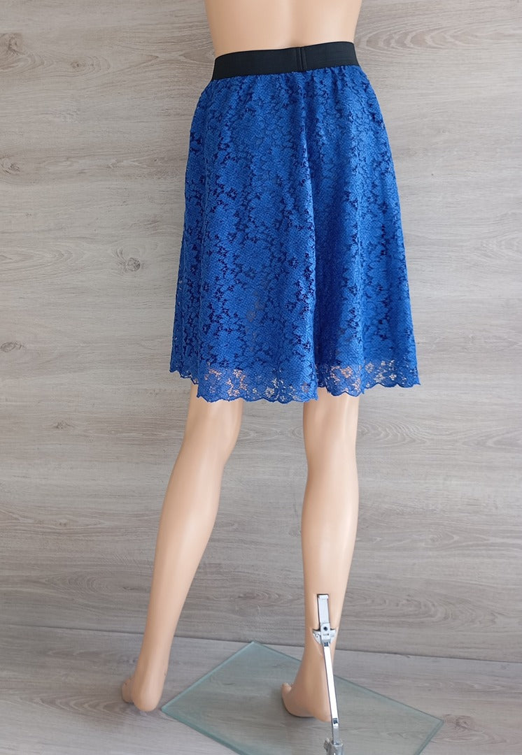 Jupe midi dentelle bleue — H&M — Taille 42