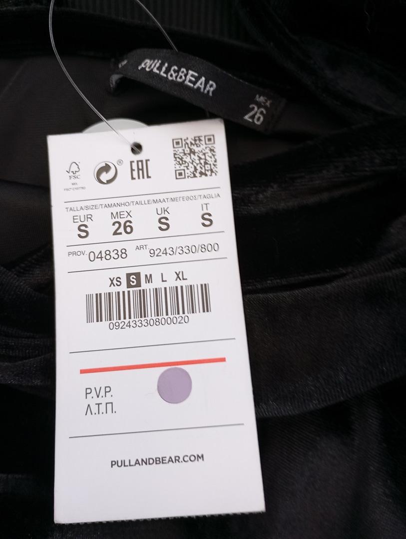 Superbe crop top Pull&bear effet velours taille S - Noir - Neuf