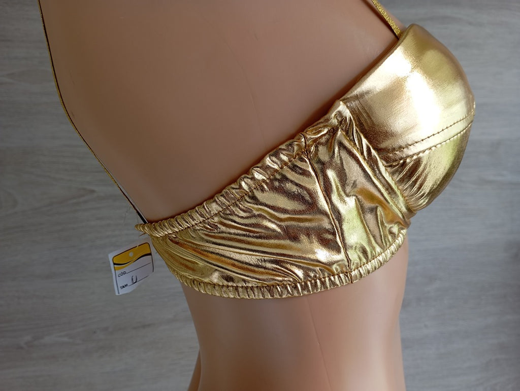 Soutien-gorge métallisé doré — Fantaisie — Taille unique