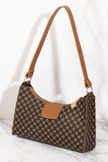 Sac Bandoulière Imprimé Monogramme – Cuir PU Café