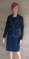 beau tailleur veste/robe f - Orsay taille S/m- marine et blanc en très bon état