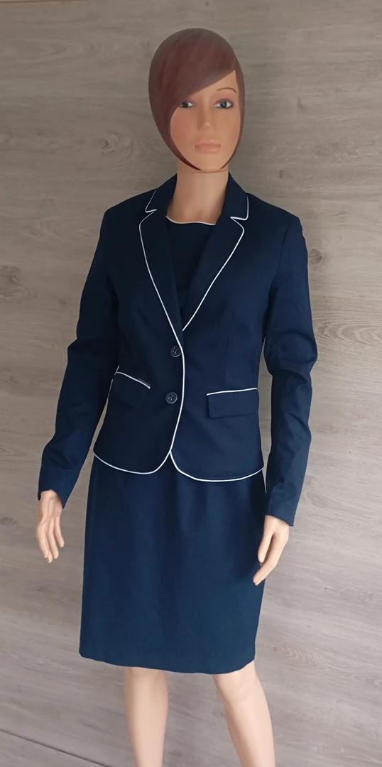 beau tailleur veste/robe f - Orsay taille S/m- marine et blanc en très bon état