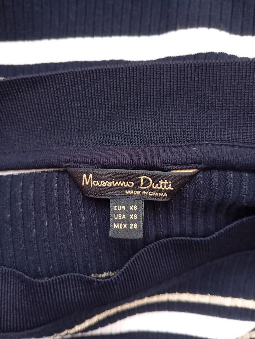 Robe longue rayée marine & doré — Massimo Dutti — Taille XS — Très bon état