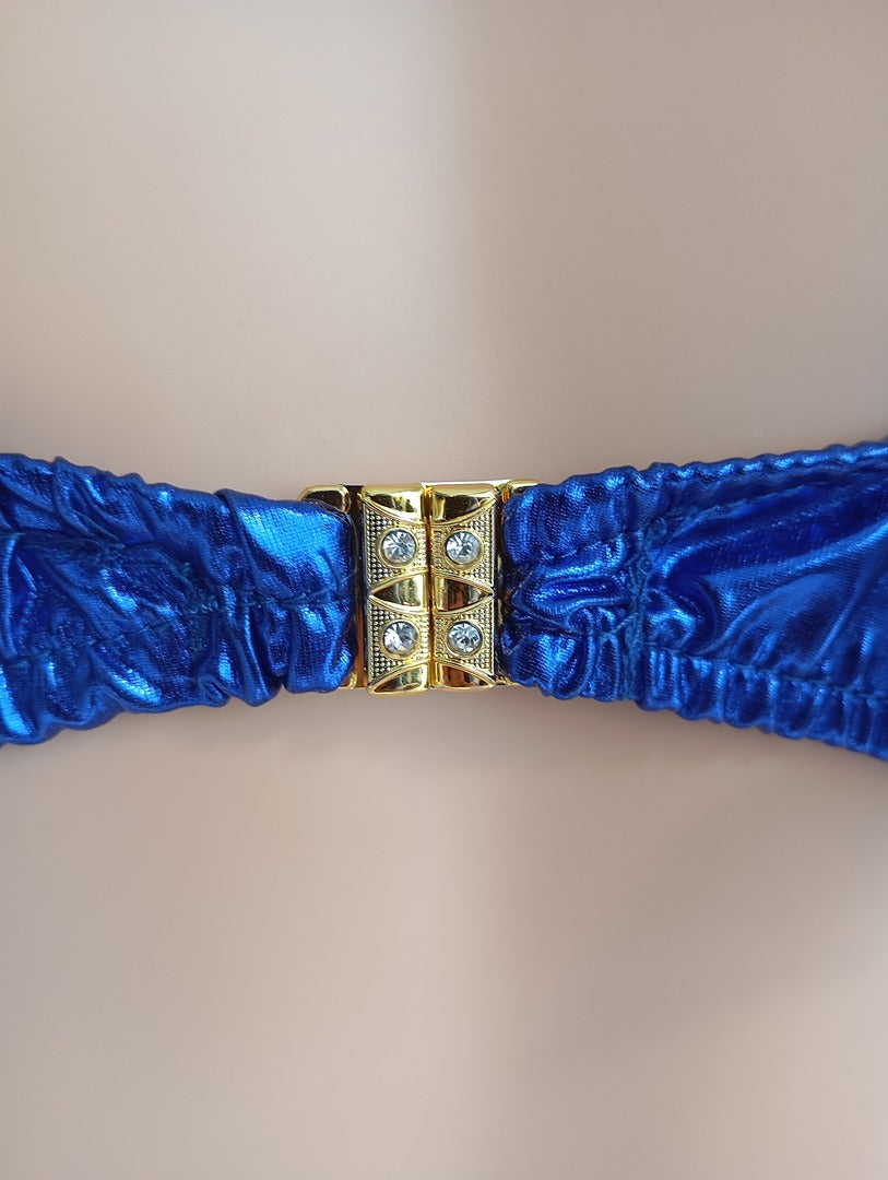 Soutien-gorge bandeau bleu métallisé — Fantaisie — Taille unique