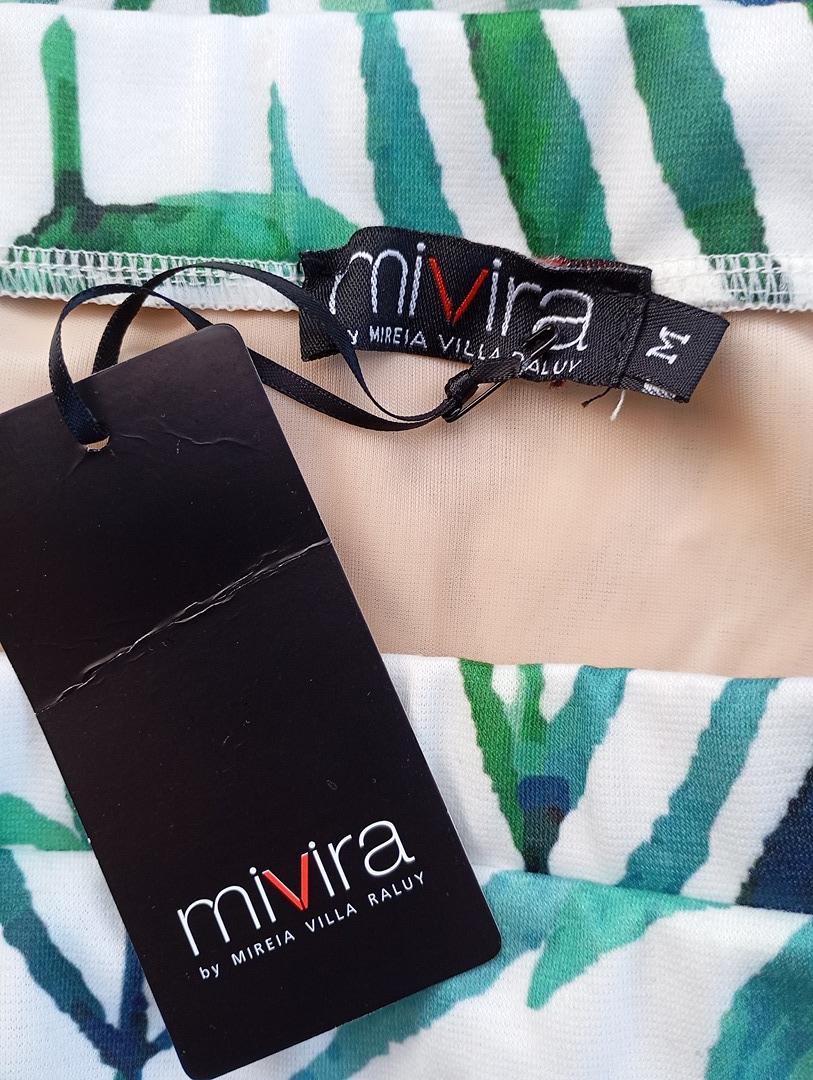Mini jupe 🌸 Mivira 🌸 M - Blanc/vert - Neuf avec étiquette - motif floral