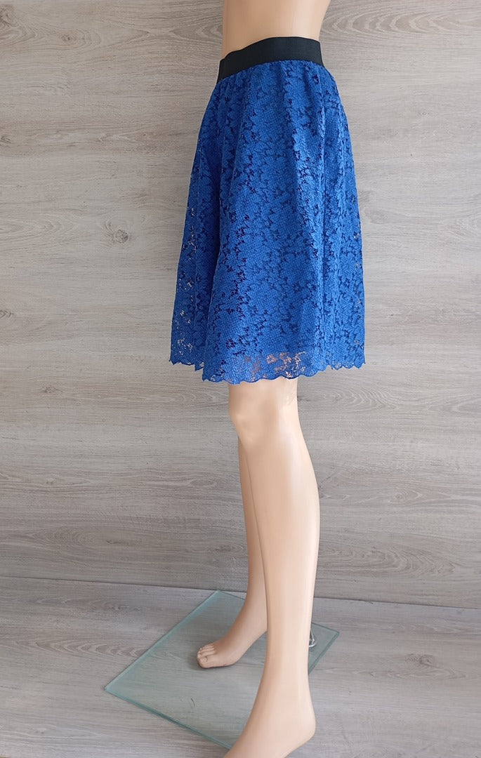 Jupe midi dentelle bleue — H&M — Taille 42