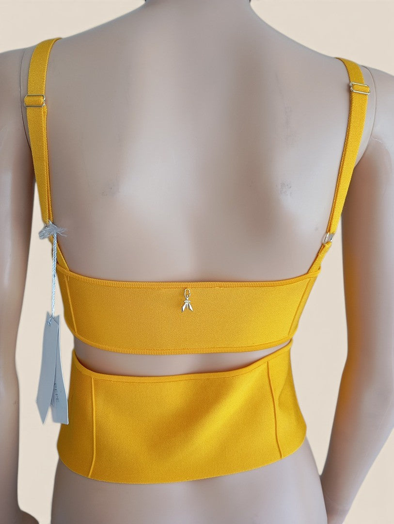 Crop top Patrizia Pepe - Xs - Jaune - Neuf avec étiquette