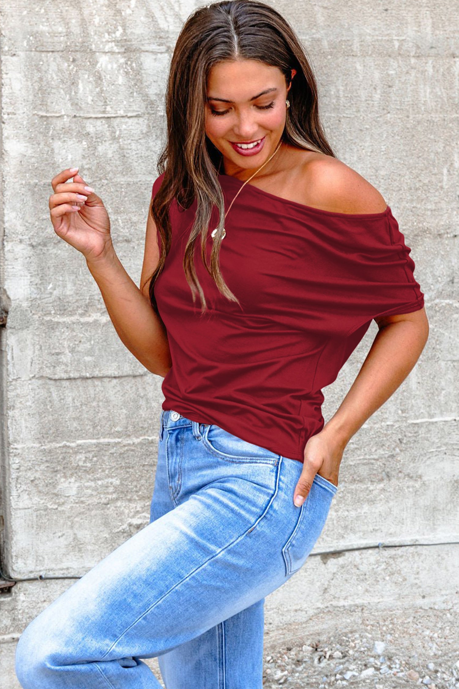 Top Grande Taille Col Asymétrique — 5 Coloris