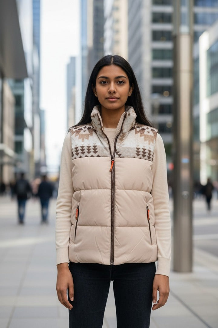 Doudoune sans manches matelassée crème — H&M Outdoor — Taille L
