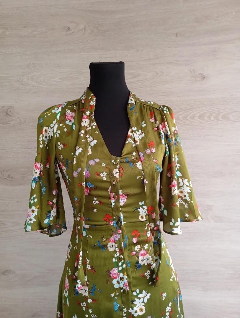 Robe midi Mango - Xs - Kaki - Très bon état