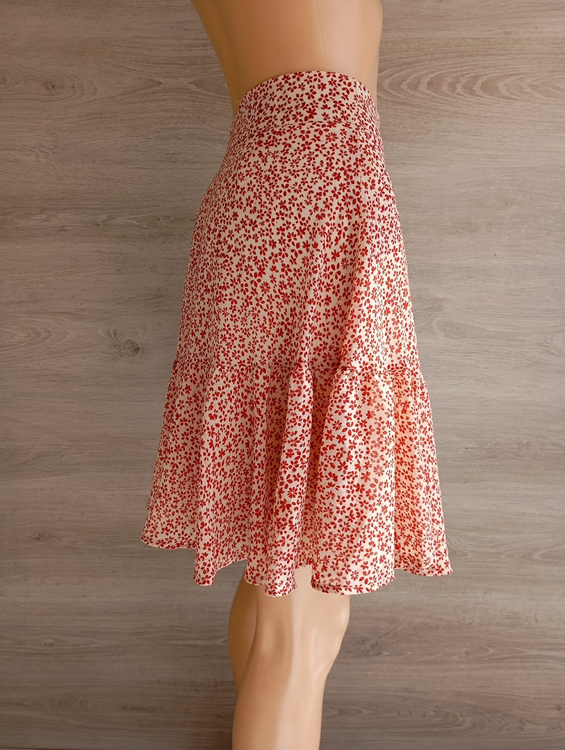 Jupe Camaïeu - 40 - Rouge - neuf - motif floral