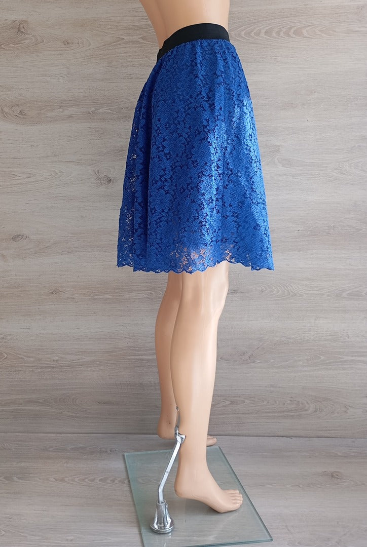 Jupe midi dentelle bleue — H&M — Taille 42