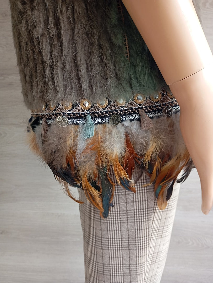 Gilet sans manches en fourrure naturelle - M - Très bon état