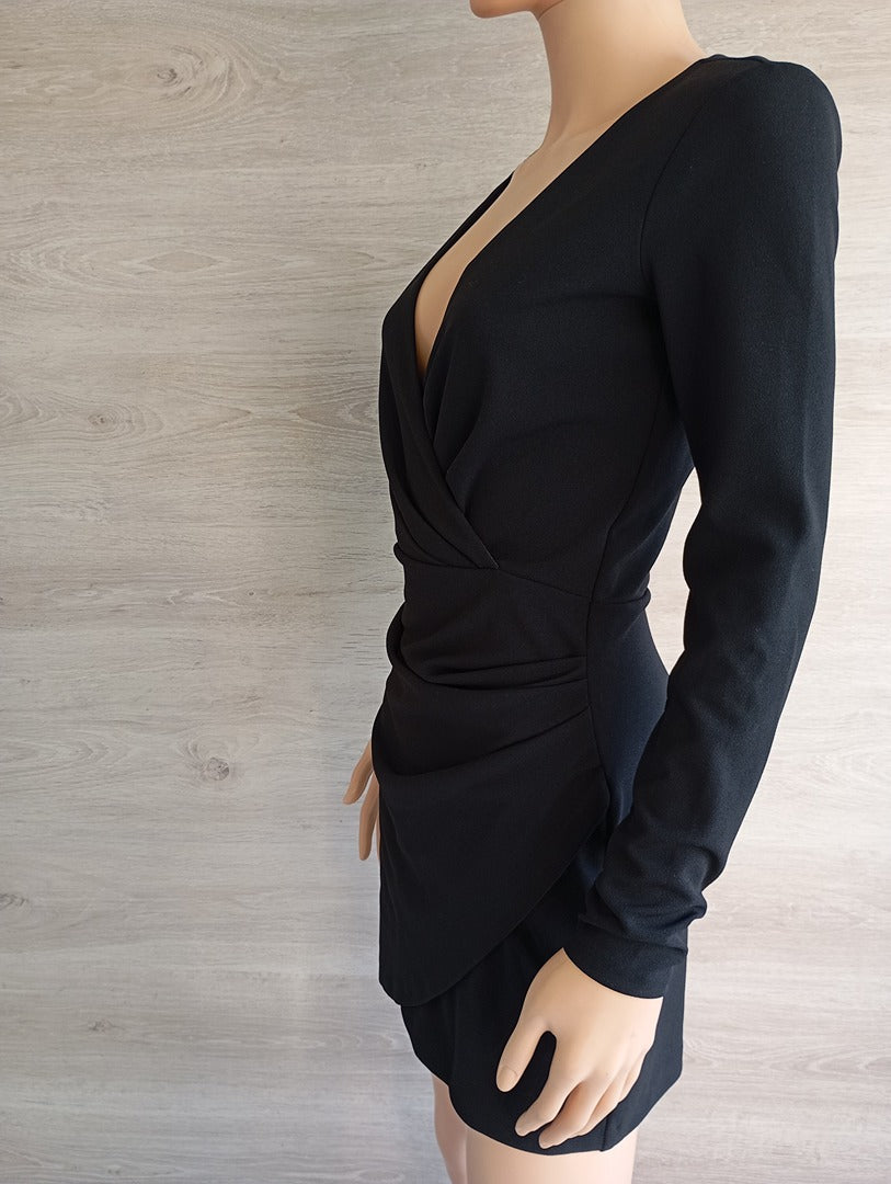 Robe courte manches longues - Zara - S - Noir - Neuf avec étiquette