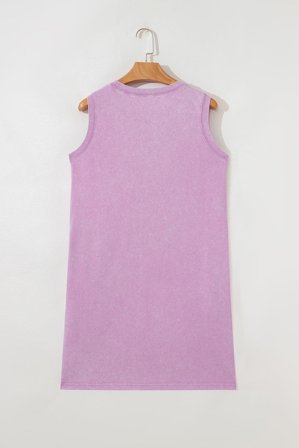 Robe courte débardeur à poches effet mineral wash en 100% coton