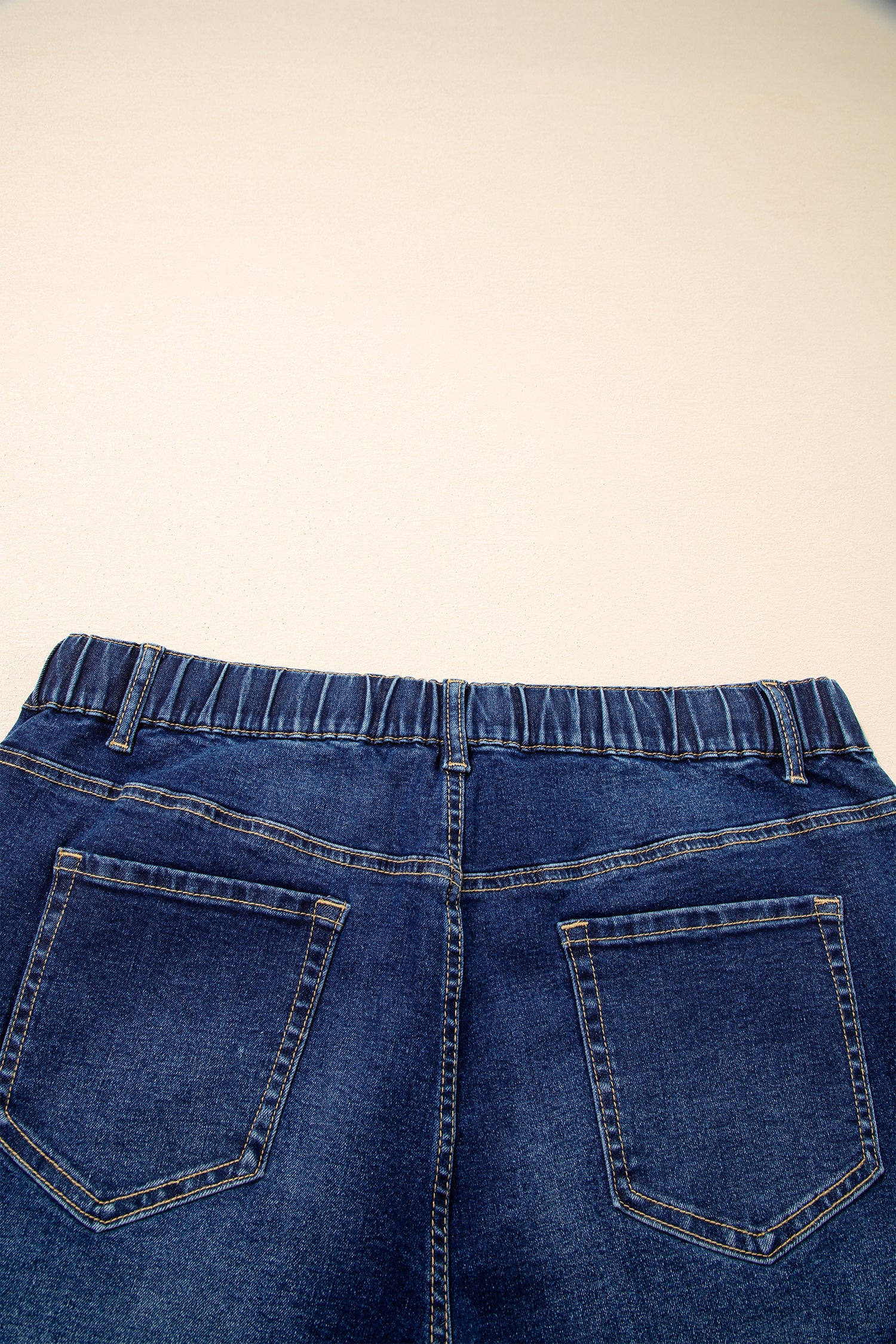 Jean Grande Taille Wide Leg à Lacets Contrastés