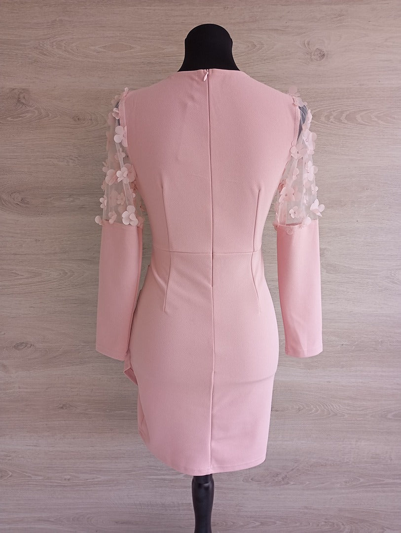 Mini robe rose fuchsia à fleurs en relief — Sheilay — Taille S — Très bon état