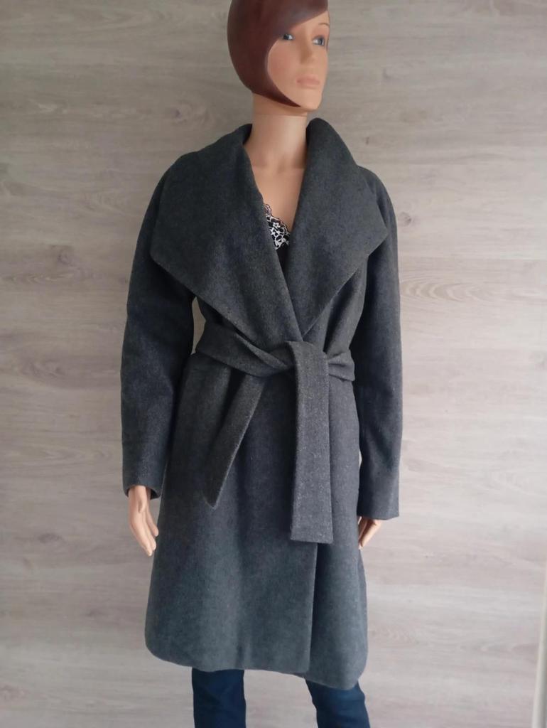 Superbe manteau gris en laine avec ceinture - Taifun - taille L/xl