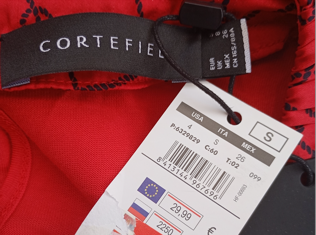 Joli blouse Cortefiel sans manches taille S - Rouge et noir - Neuf avec étiquette