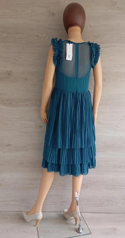 robe midi plissée Maru Atelier - 42 - turquoise - bon état - avec fleurs