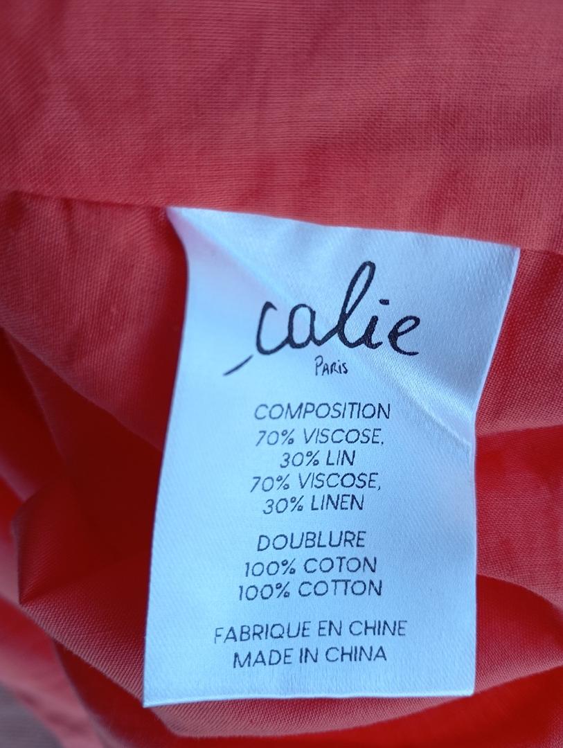 Belle robe longue dos nu manches courtes - Calie Paris Taille S - Orange - Neuve