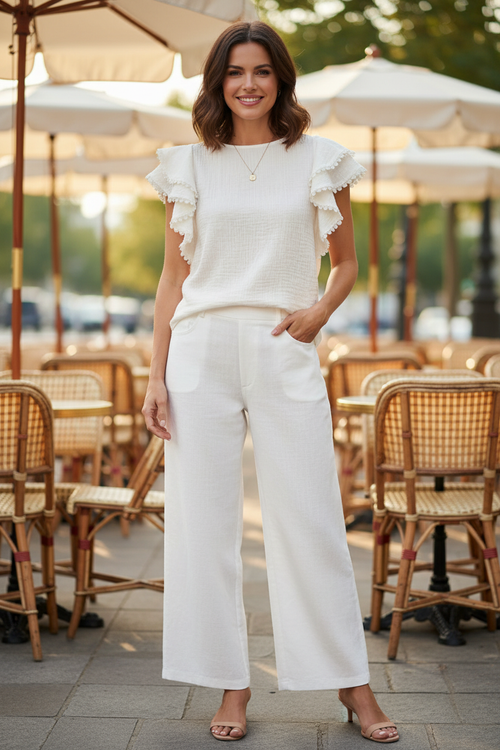Blouse blanche - terrasse