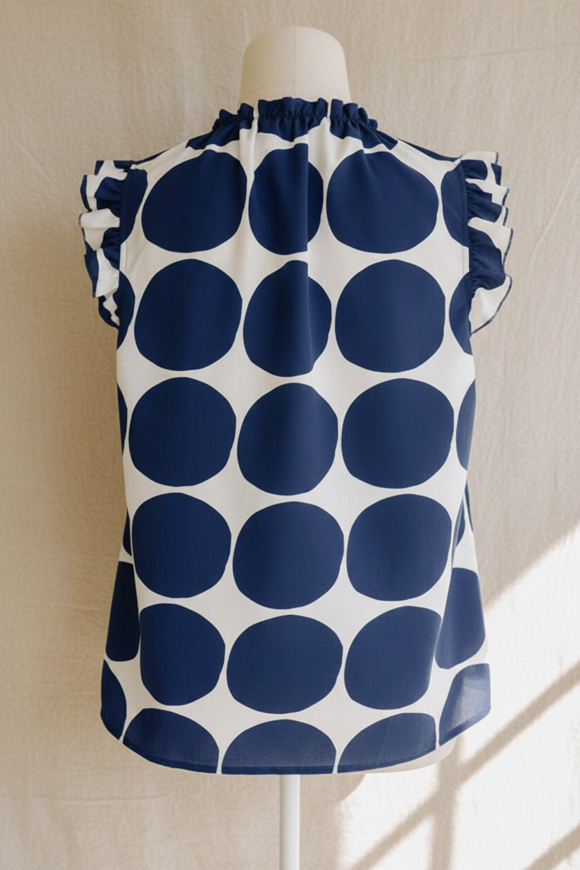 Blouse pois marine - dos