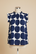 Blouse pois marine - face