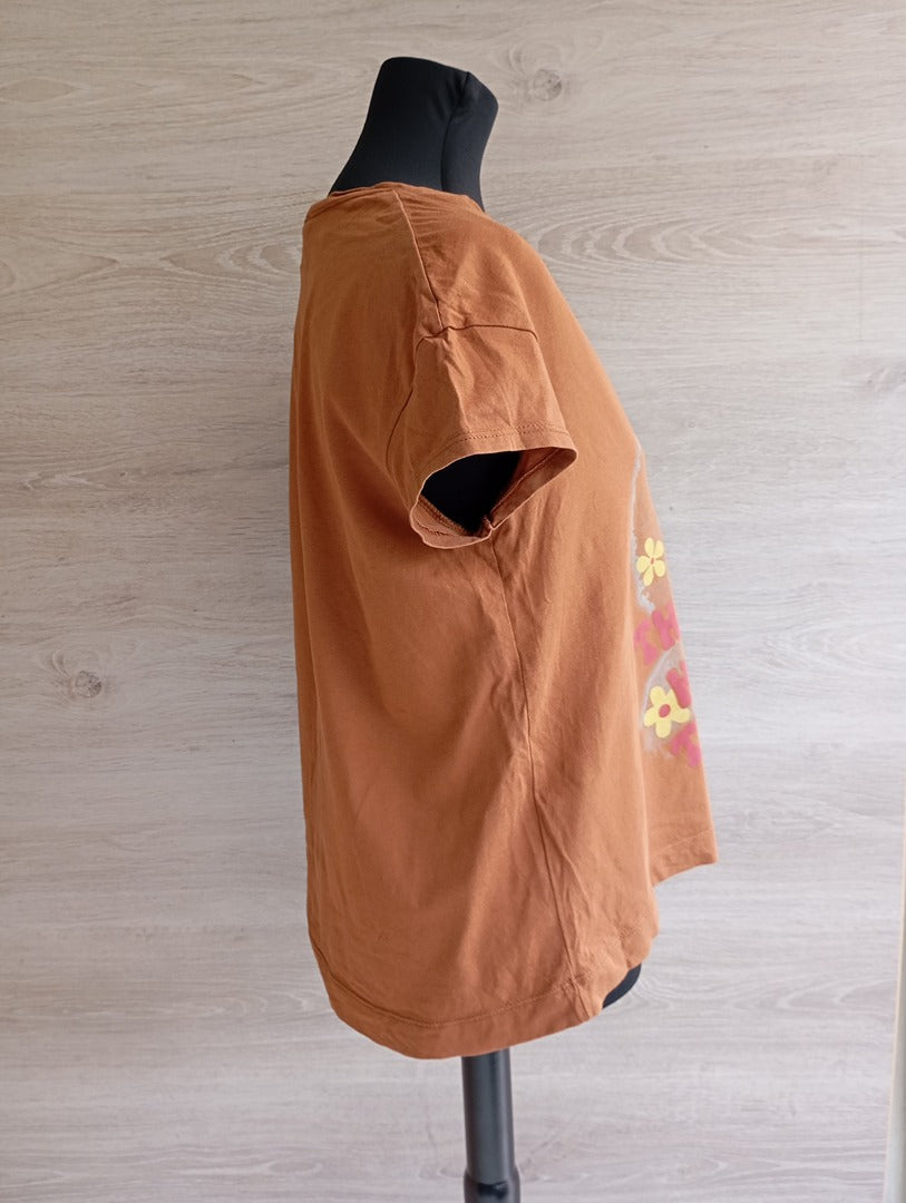T-shirt manches courtes - Johanna Paris - Taille unique - Marron - Très bon état
