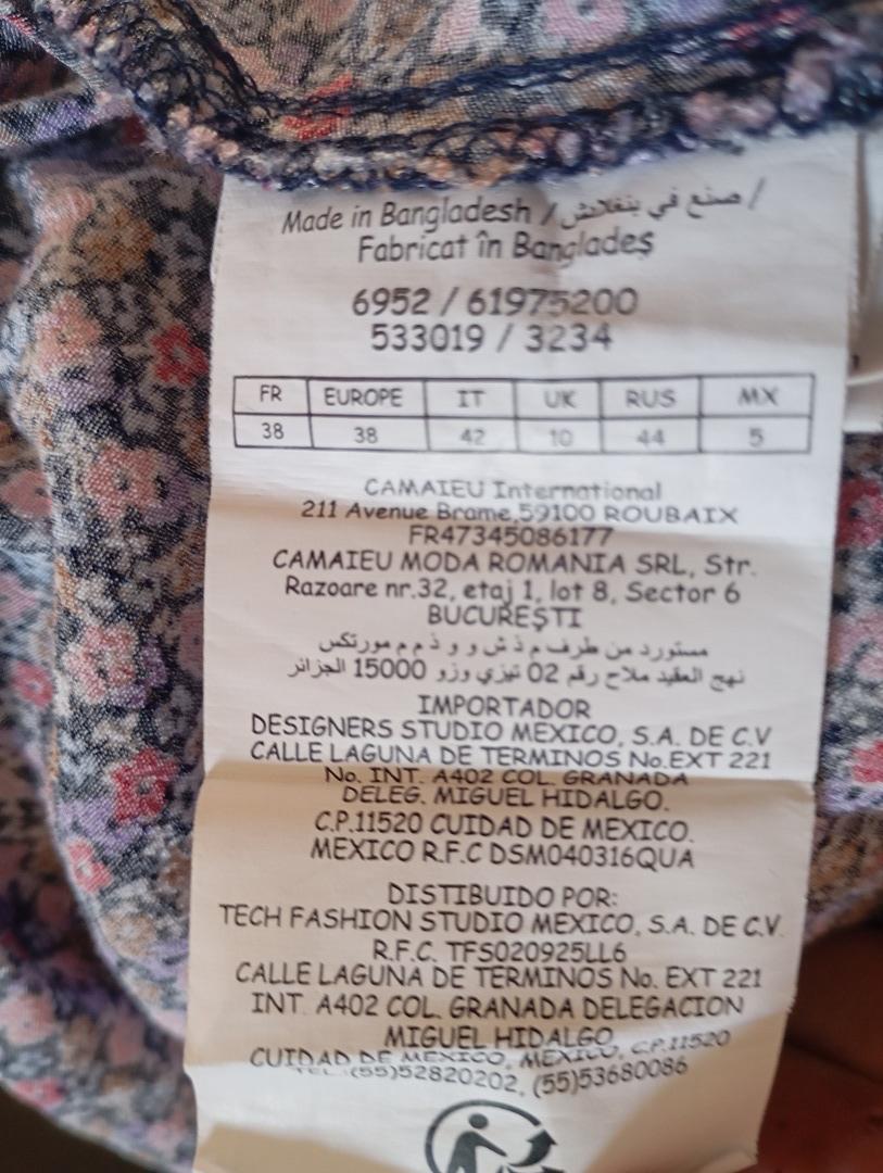 Jupe midi fleurie Camaïeu - 38 - Violet - Très bon état - motif floral - 100% viscose