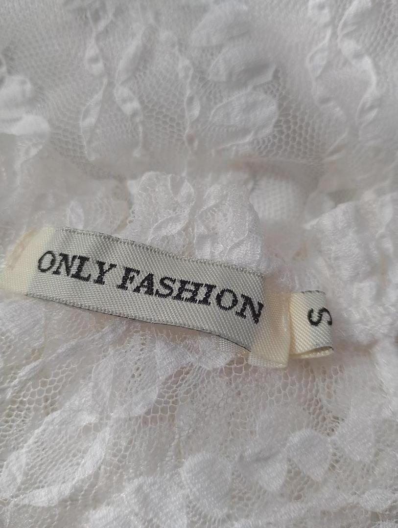Robe 🌸 Only Fashion 🌸 S - Blanc - Très bon état - mariage - mancherons à volants - col montant