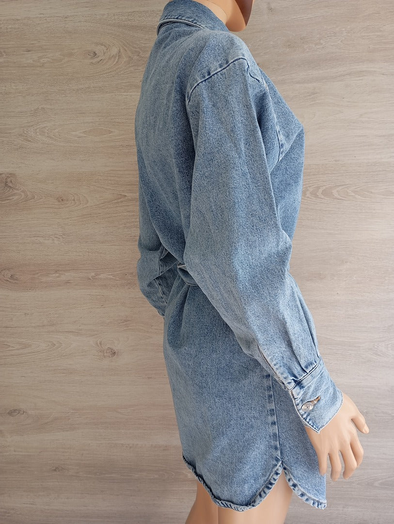 Robe en jean manches longues H&m - Xs - Bleu - Très bon état