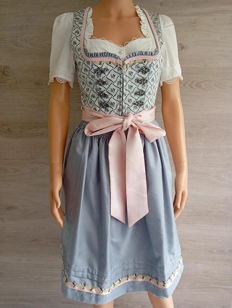 Dirndl - tenue traditionnel femme Krüger taille Xs grise et rose costume robe