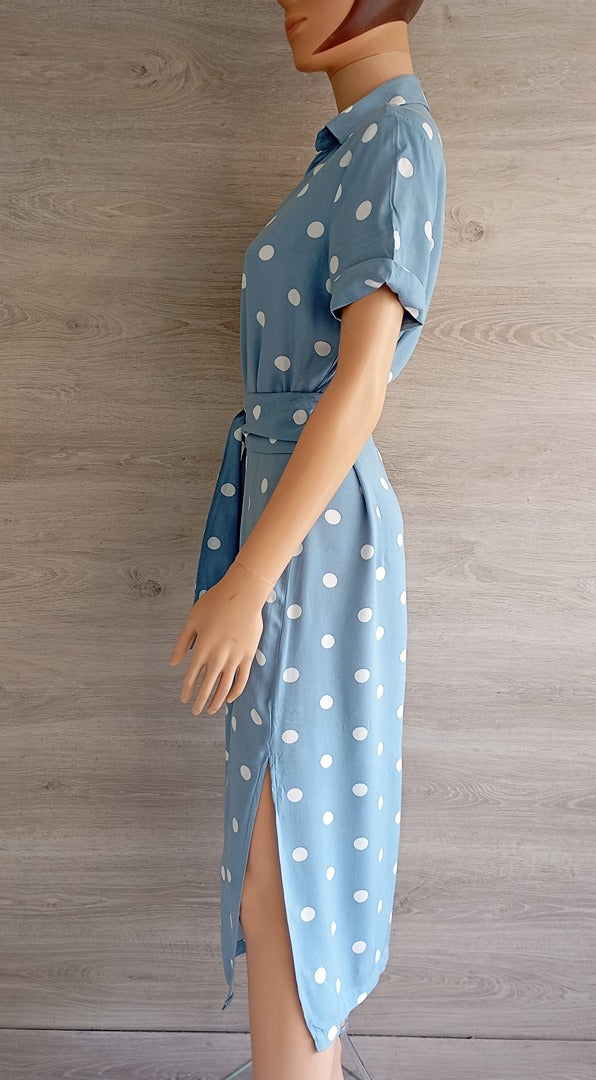 Robe chemise bleu ciel à pois — Bershka — Taille S — Très bon état