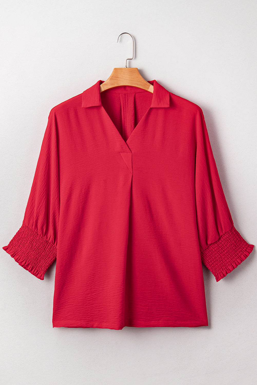 Blouse Tunique Oversize Rouge — Manches Dolman & Poignets Froncés Grande Taille
