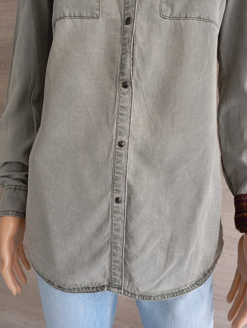 Jolie chemise manches longues Zara - Xs - Vert/multicolore