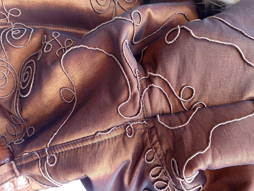 Manteau en fourrure naturelle de Renard Elazar Leather taille S - Marron bronze irisé