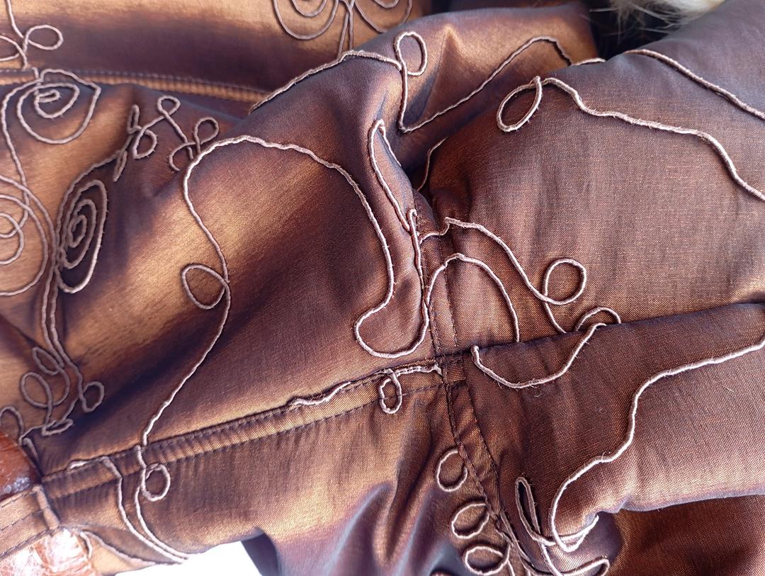 Manteau en fourrure naturelle de Renard Elazar Leather taille S - Marron bronze irisé
