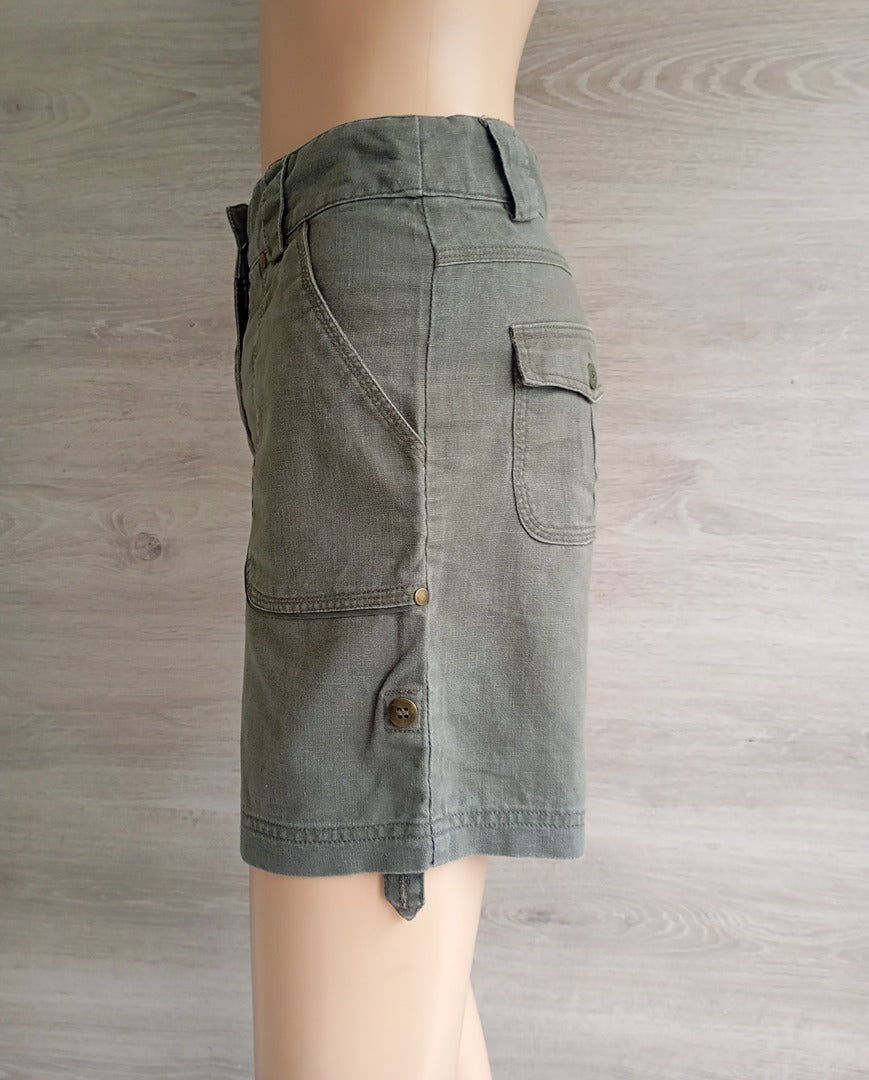 Short cargo - kiabi - S - Kaki - Très bon état - lin et coton