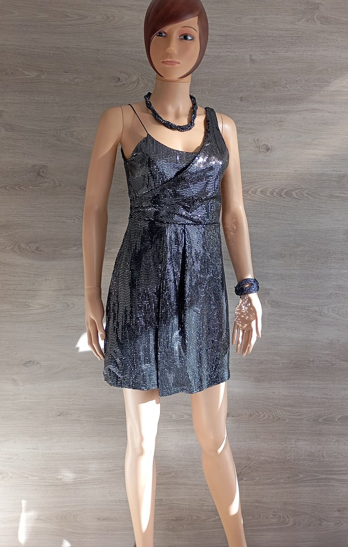 Superbe robe de soirée scintillante - Lefties taille S - Gris - neuve